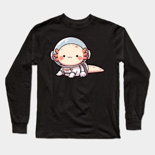 cute axolotl astronaut Long Sleeve T-Shirt